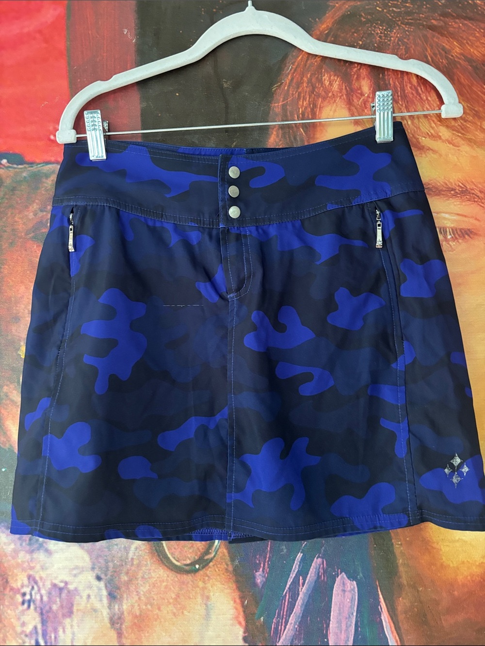 Jofit Blue Camo Active Skort with Front Zips